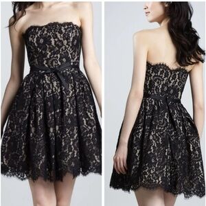 Strapless Black Lace dress Size 6